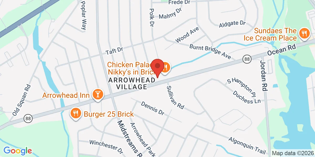 Map to 2134 Rt 88 East, Brick, NJ